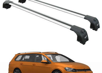 For Volkswagen Golf Alltrack 2014-2020 Roof Rack Cross Bar Raised Rail Silver Pro 2