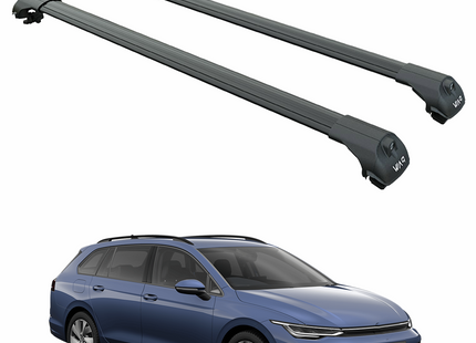 For Volkswagen Golf Alltrack 2020-2025 Roof Rack Cross Bar Raised Rail Black