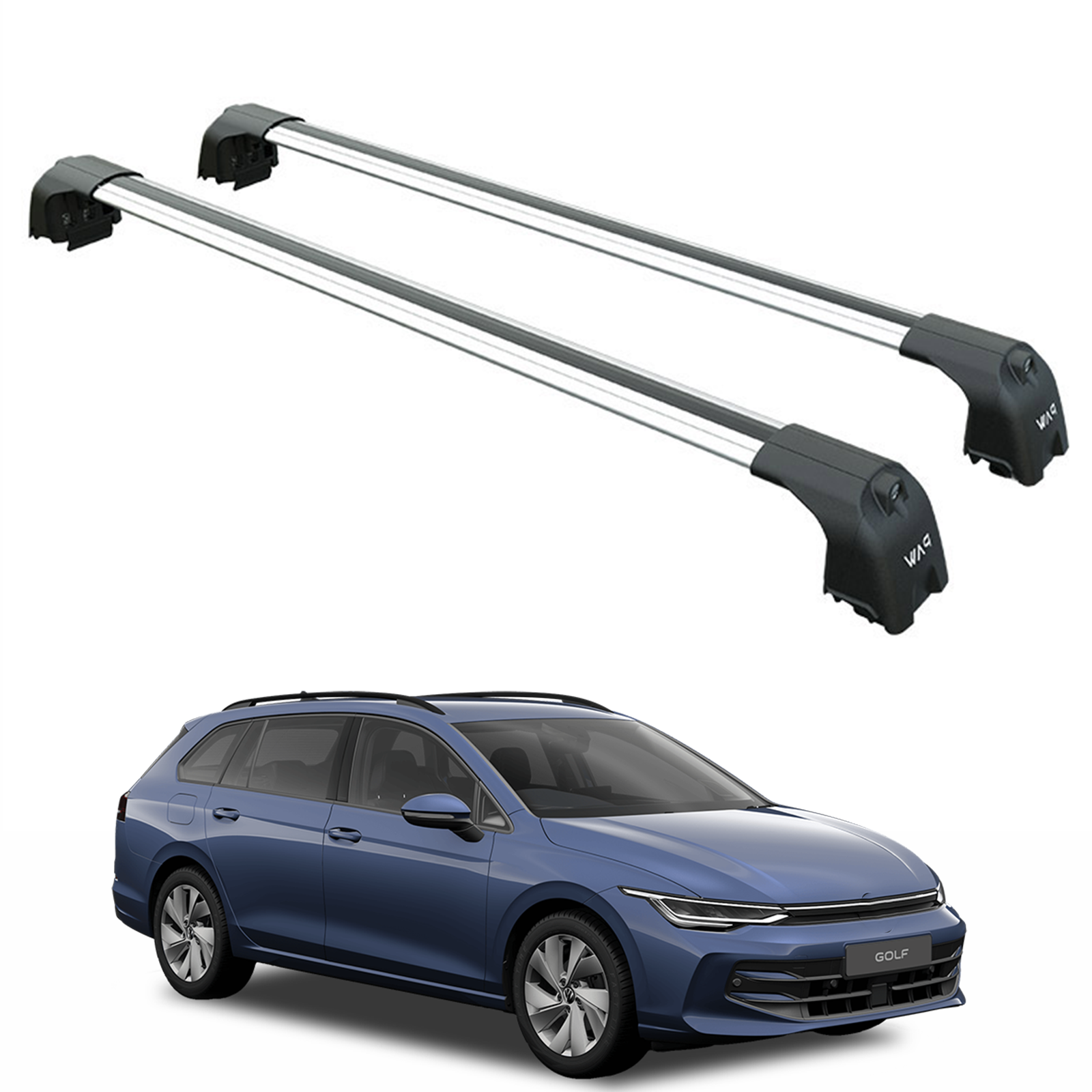 For Volkswagen Golf Alltrack 2020-2025 Roof Rack Cross Bar Raised Rail Silver Pro 2