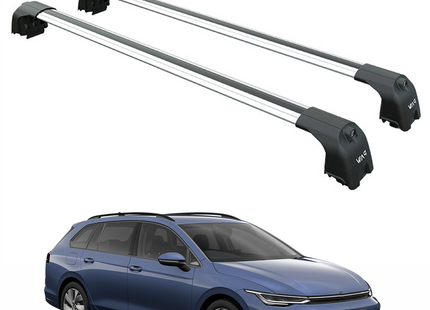 For Volkswagen Golf Alltrack 2020-2025 Roof Rack Cross Bar Raised Rail Silver Pro 2