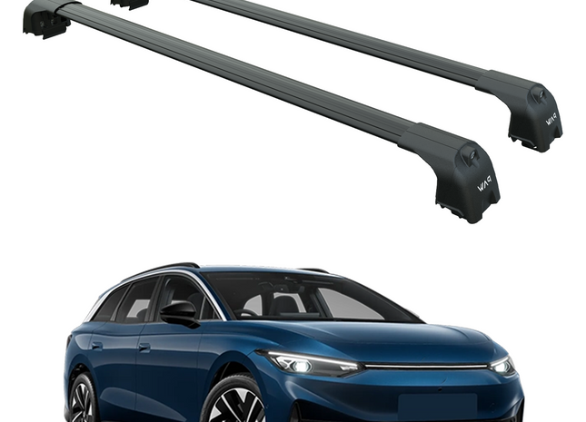 For Volkswagen ID.7 Tourer Roof Rack Cross Bar Flush Rail, Black