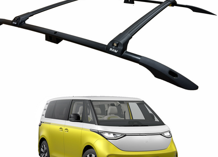 For Volkswagen ID. Buzz SWB L1 Roof Side Rails and Roof Rack Cross Bars Black
