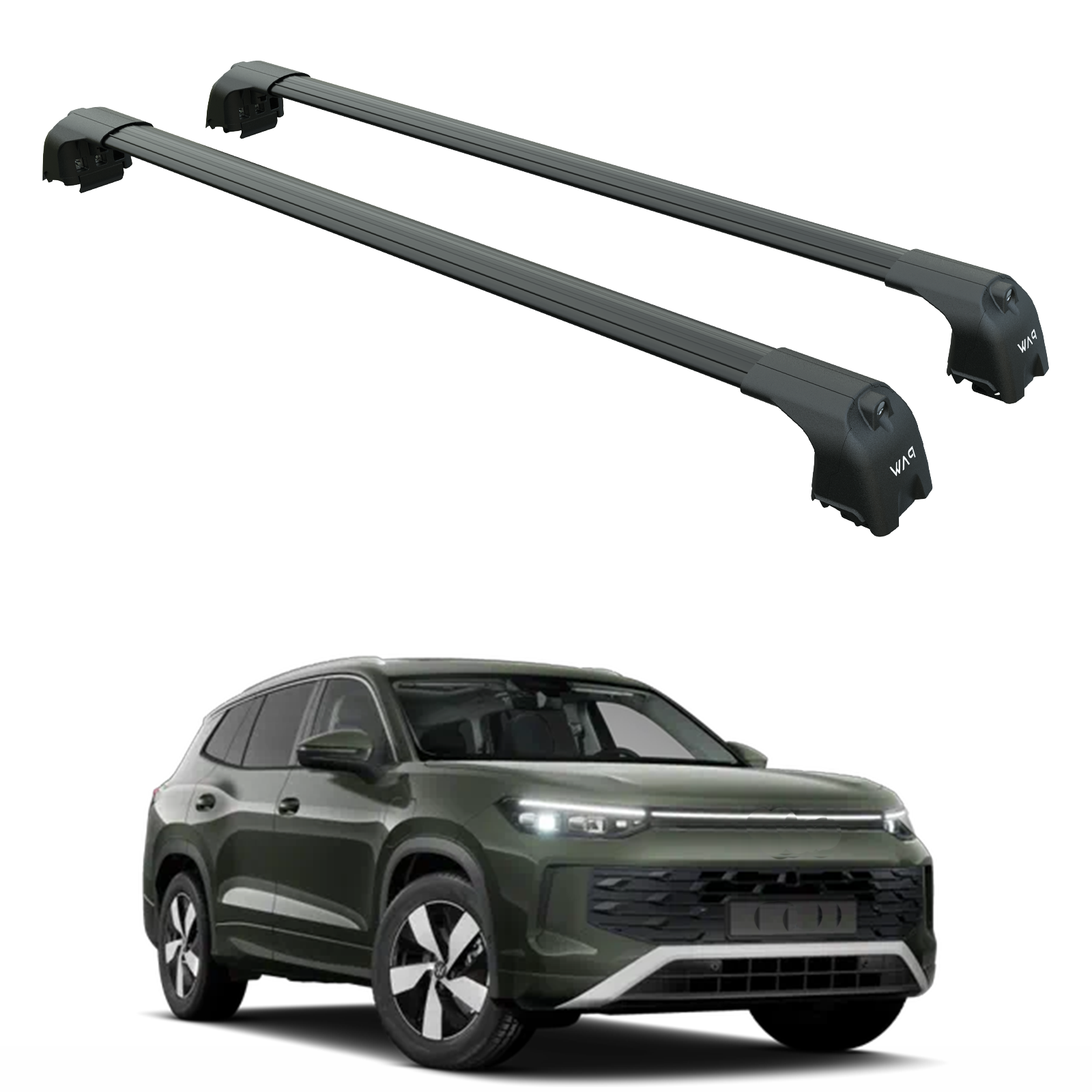For Volkswagen Tayron Roof Rack Cross bars to For Flush Roof Rails Black