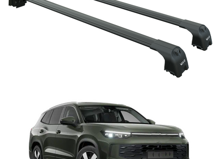 For Volkswagen Tayron Roof Rack Cross bars to For Flush Roof Rails Black