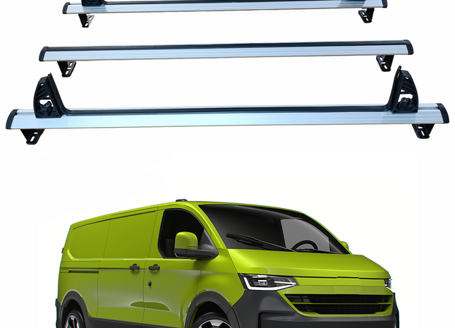 Ladder Roof Rack Carrier Cross Bars Aluminum, 3 Qty For Volkswagen Transporter 2024-2025