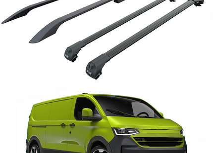 For Volkswagen Transporter T7 2024-2025 SWB Roof Side Rail and Roof Rack Cross Bar Black