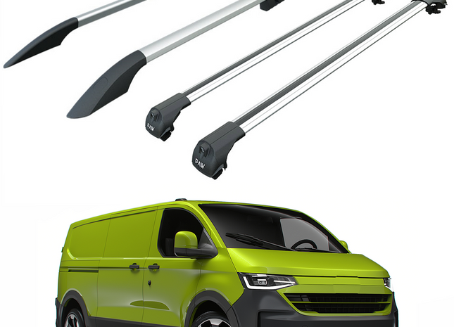 For Volkswagen Transporter T7 2024-2025 LWB Roof Side Rail and Roof Rack Cross Bar Silver