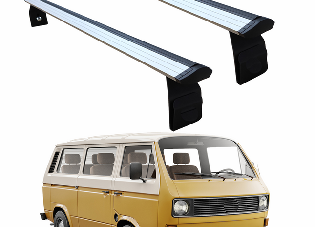 For Volkswagen Transporter T3 1980-1990 Roof Rack Cross Bars Rain Gutters Silver