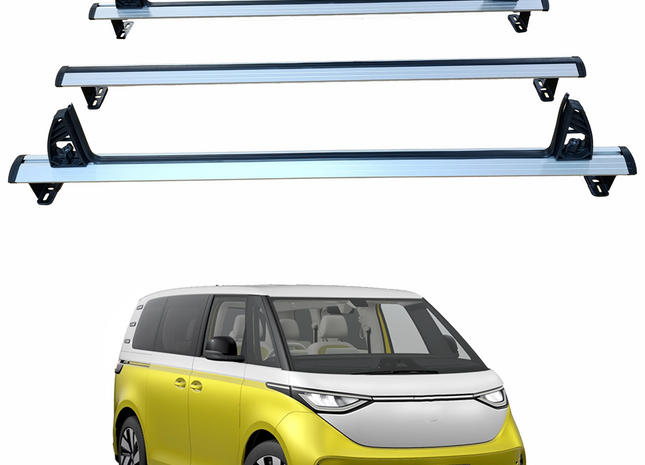 For Volkswagen ID. Buzz Ladder Roof Rack Carrier Cross Bars Aluminum, 3 Qty