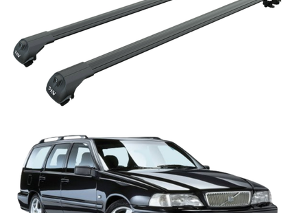 For Volvo V70-XC70 (P24) 1996-2000 Roof Rack Cross Bar Raised Rail Black