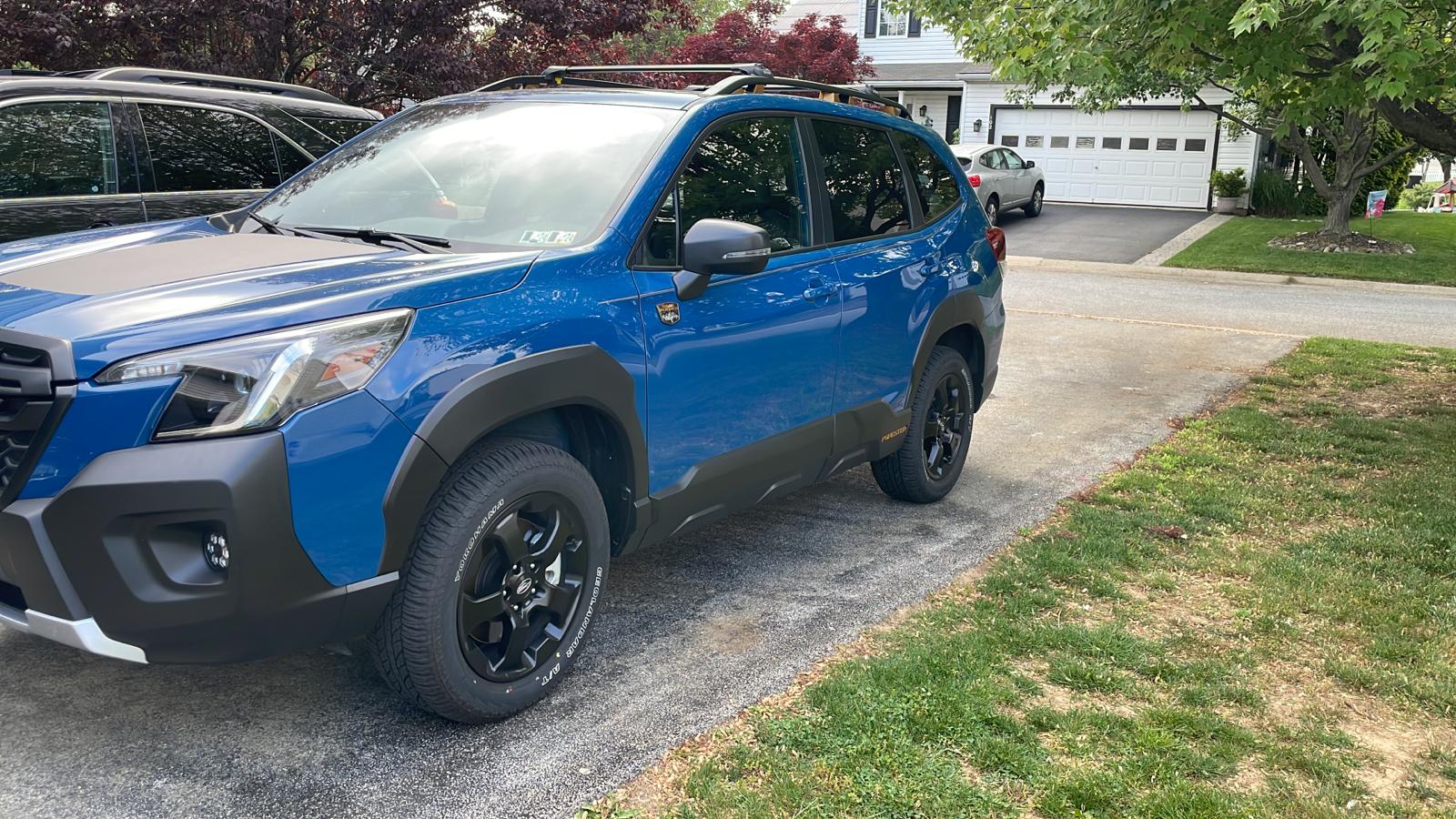 For Subaru Forester Wilderness 2022-Up Roof Rack Cross Bars Metal Bracket Raised Rail Alu Black