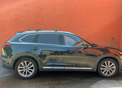 For Mazda CX 9 TC 2016-Up Roof Rack Cross Bars Flush Rail Alu Black