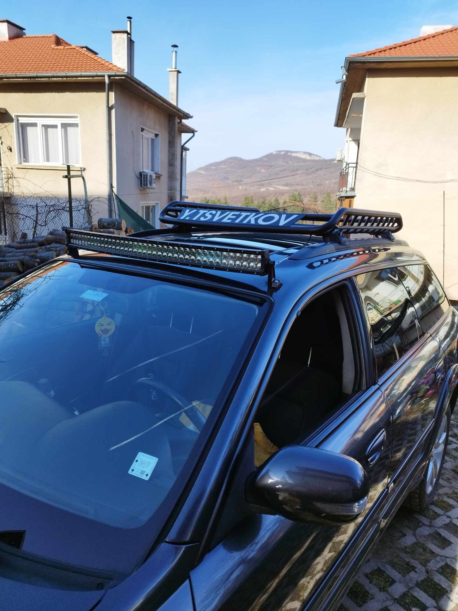 For Subaru Outback Roof Rack Cross Bars Flush Rail Alu Black 2009-14