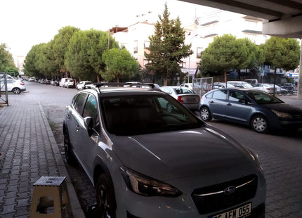 For Subaru XV Roof Rack Cross Bars Metal Bracket Raised Rail Alu Black 2012-17