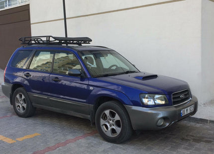 For Subaru Forester SG 2003-07 Roof Rack Cross Bars Metal Bracket Flush Rail Alu Black