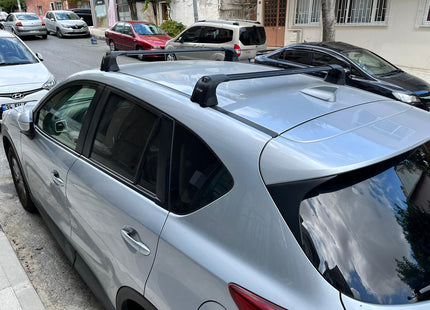 For Mazda CX 9 TB 2007-2015 Roof Rack Cross Bars Fix Point Alu Black