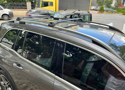 For Mercedes GLB (X247) 2019-Up Roof Rack Cross Bars Raised Rail Alu Silver