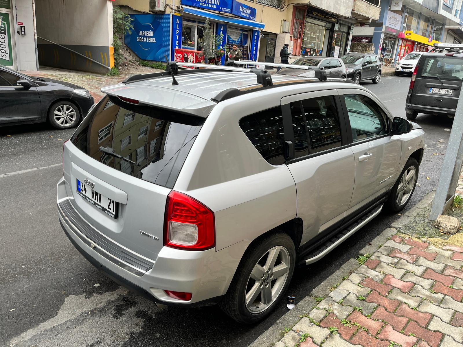 For Jeep Compass 2011-17 Roof Rack Cross Bars Flush Rail Alu Black