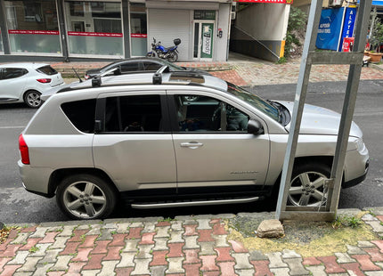 For Jeep Compass 2011-17 Roof Rack Cross Bars Flush Rail Alu Black