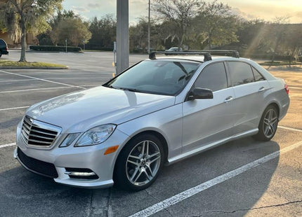 For Mercedes E Sedan W212 2009-2013 Roof Rack Cross Bars Fix Point Alu Silver