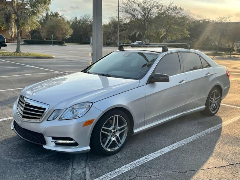 For Mercedes Benz E Sedan W212 2009-2013 Roof Rack Cross Bars Fix Point Alu Silver