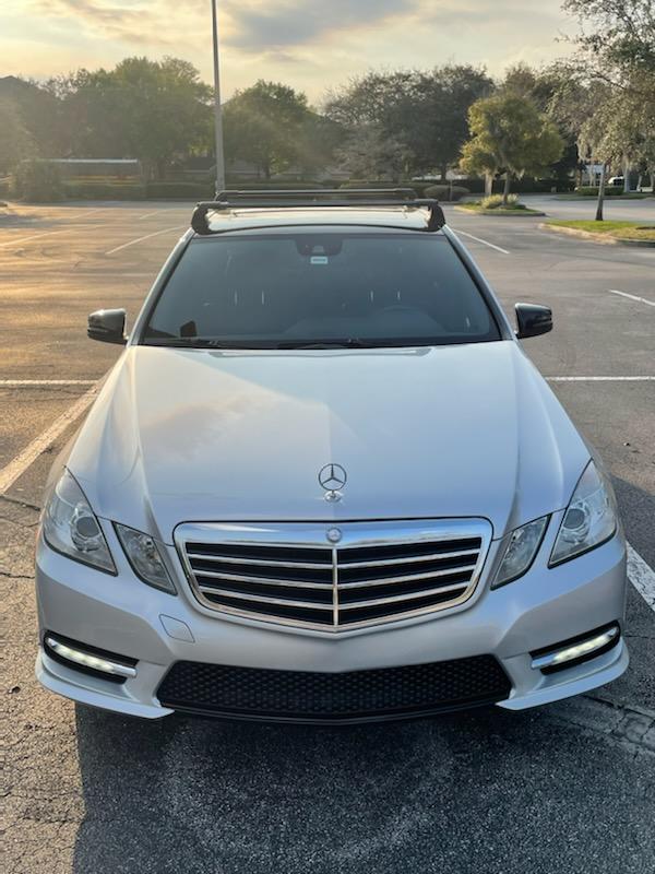 For Mercedes Benz E Sedan W212 2009-2013 Roof Rack Cross Bars Fix Point Alu Silver