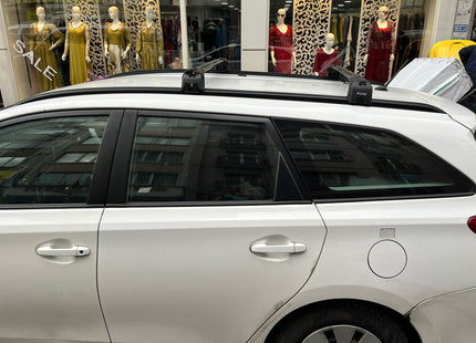 For Toyota Auris TouringSport 2013-Up Roof Rack Cross Bars Flush Rail Alu Black