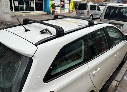 For Toyota Auris TouringSport 2013-Up Roof Rack Cross Bars Flush Rail Alu Black