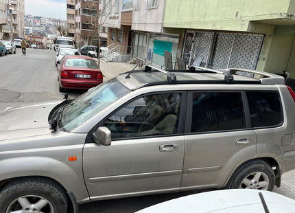 For Nissan X-Trail T30 Roof Rack Cross Bars Metal Bracket Flush Rail Alu Black 2001-07