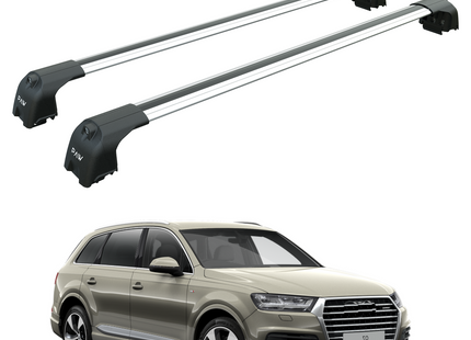 For Audi Q7 2016-2025 Roof Rack Cross Bars Flush Rails Silver