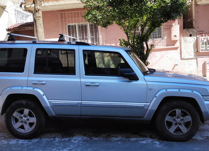 For Jeep Commander XK 2006-2010 Roof Rack Cross Bars Fix Channeled Alu Black