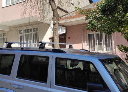 For Jeep Commander XK 2006-2010 Roof Rack Cross Bars Fix Channeled Alu Black