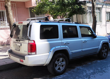 For Jeep Commander XK 2006-2010 Roof Rack Cross Bars Fix Channeled Alu Silver