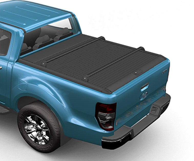 For Ford Ranger Raptor Aluminium Bed Rack Cross Bar, Metal Bracket, Lockable, Black 2022- Up