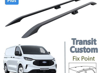 Roof Rails For Ford Transit Custom Van Swb Black 2023- Up