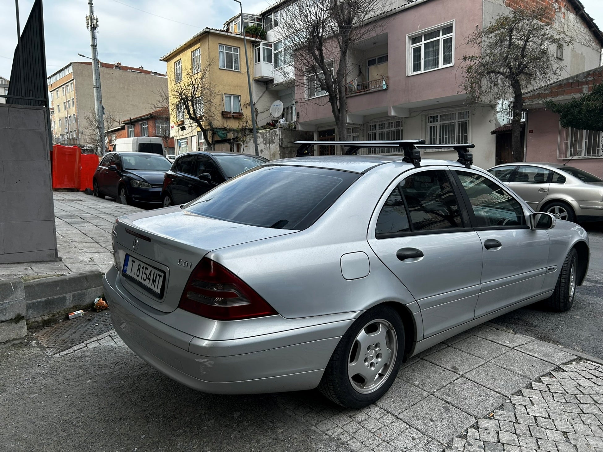 For Mercedes C Series W203 Roof Rack System, Aluminium Cross Bar, Metal Bracket, Normal Roof, Silver