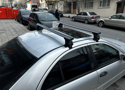 For Mercedes C Series W203 Roof Rack System, Aluminium Cross Bar, Normal Roof, Silver