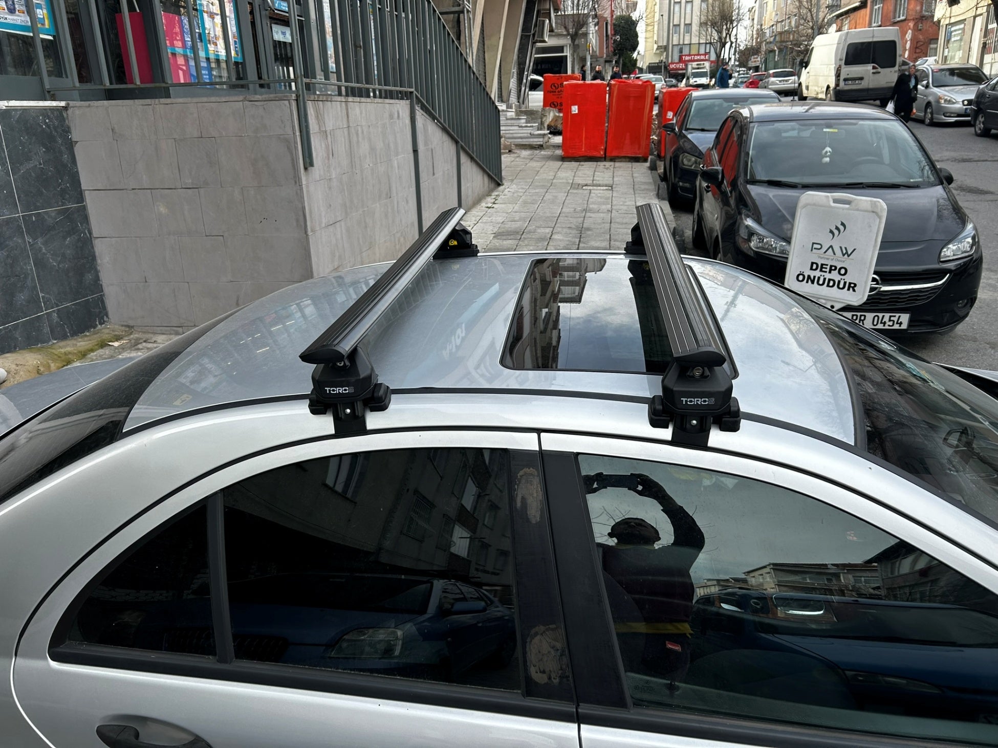 For Mercedes C Series W203 Roof Rack System, Aluminium Cross Bar, Metal Bracket, Normal Roof, Silver