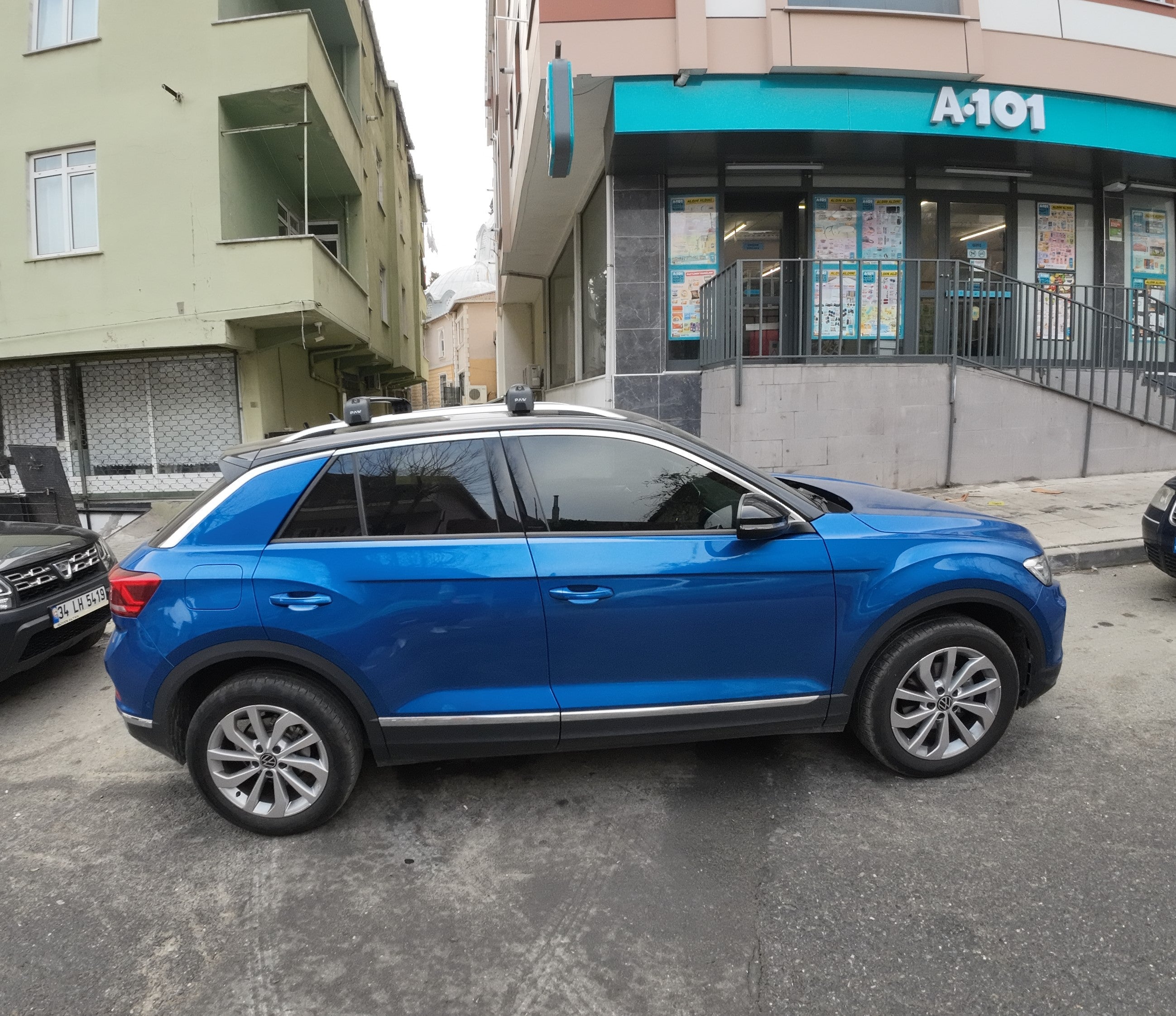 For Volkswagen T-Roc 2017-2025 Roof Rack Cross Bar Raised Rail Alu Black