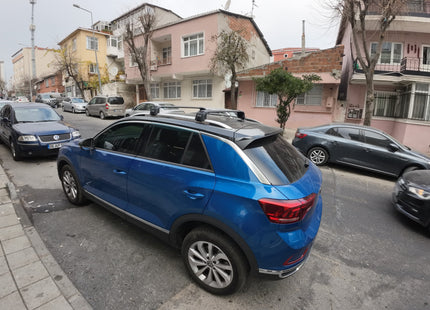 For Volkswagen T-Roc 2017-2025 Roof Rack Cross Bar Raised Rail Alu Black