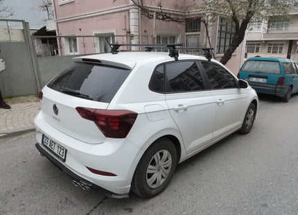 For Volkswagen Polo 5D 2009-2014 Roof Rack Cross Bar Metal Bracket Normal Roof Alu Silver