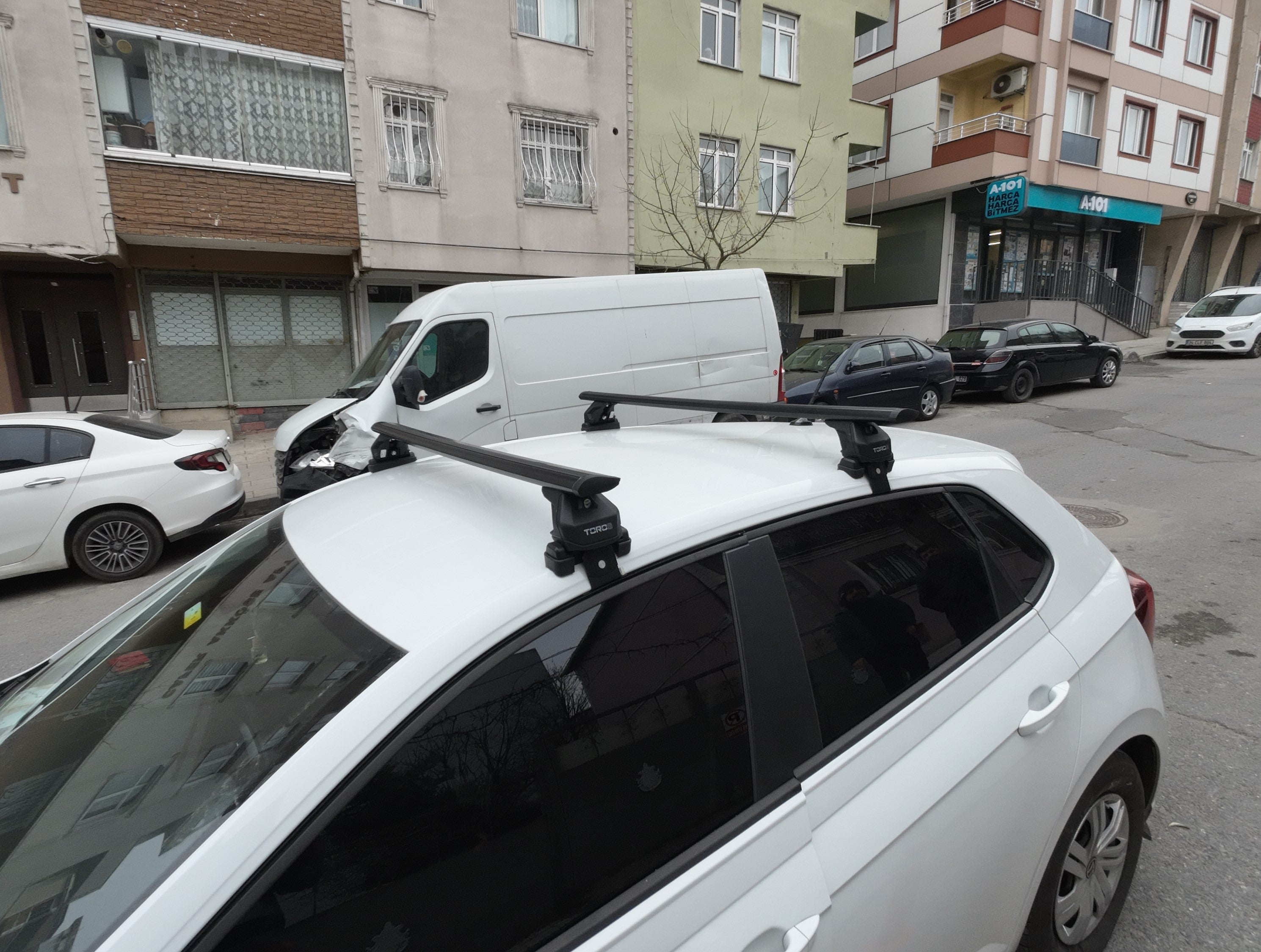 For Volkswagen Polo 5D 2014-2018 Roof Rack Cross Bar Metal Bracket Normal Roof Alu Silver