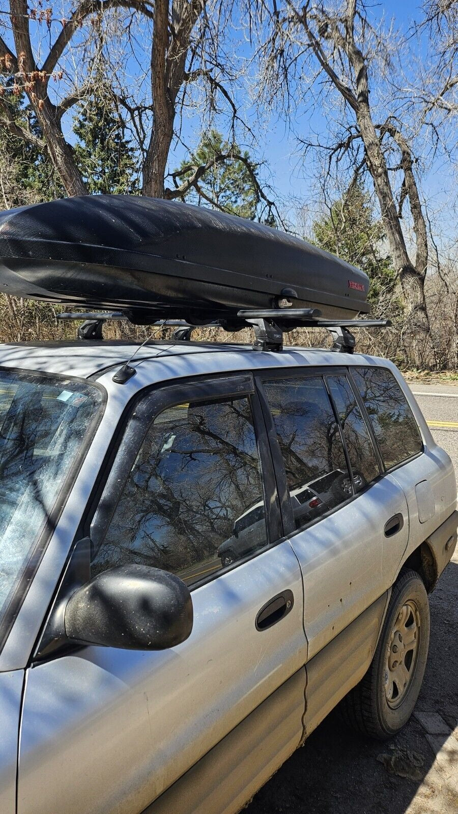 For Toyota Rav 4 2000-2006 Roof Rack Cross Bars Metal Bracket Raised Rails Pro 1 Alu Black