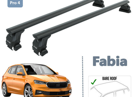 For Skoda Fabia Aluminum Roof Rack System Carrier Cross Bars Black 2021-Up