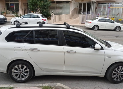 For Fiat Tipo Wagon 2015-2025 Roof Rack System, Aluminium Cross Bar, Lockable, Black