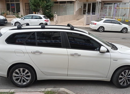 For Fiat Tipo Wagon 2015-2025 Roof Rack System, Aluminium Cross Bar, Lockable, Silver