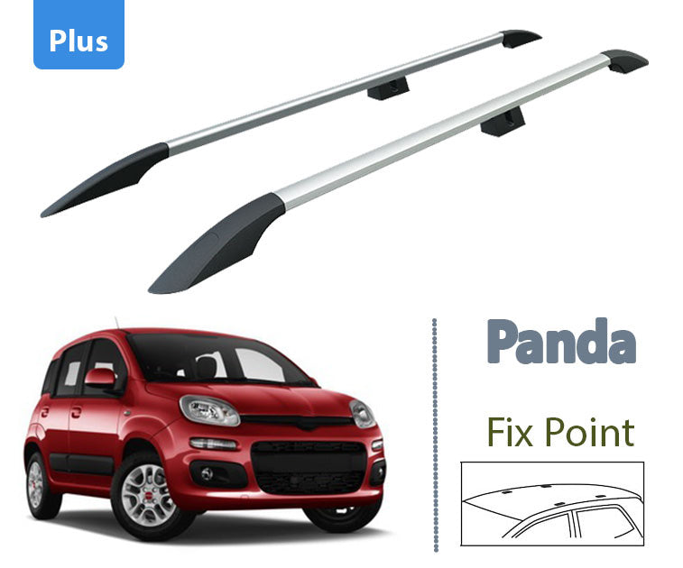 For Fitting Roof Racks, Roof Boxes or Roof Bike Racks Compatible with Fiat Panda 319 Silver 2003- Up