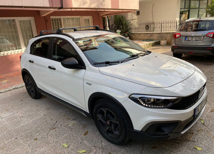 For Fiat Tipo 2015-2025 Roof Rack System, Aluminium Cross Bar, Lockable, Silver