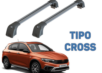 For Fiat Tipo 2015-2025 Roof Rack System, Aluminium Cross Bar, Lockable, Black
