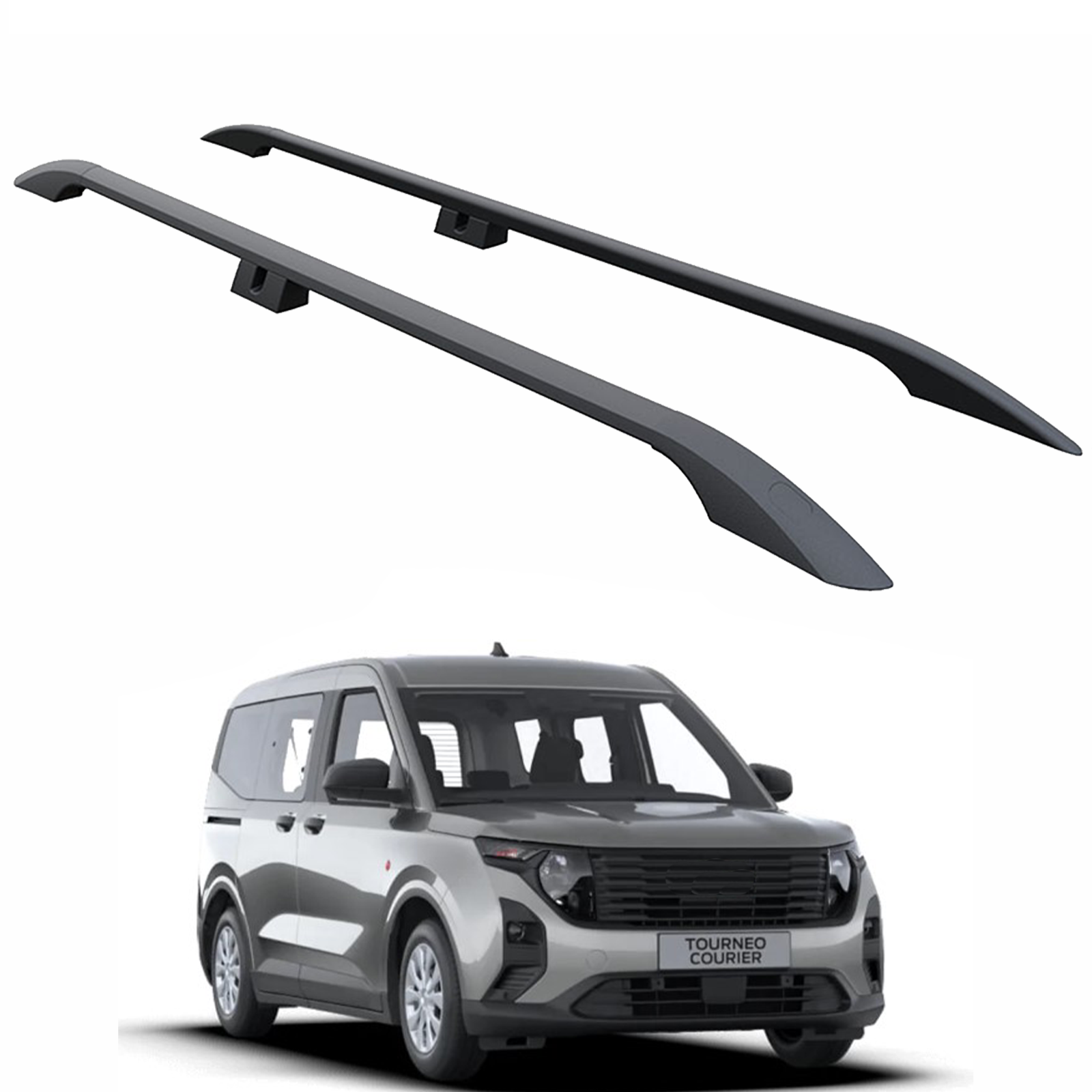 For Ford Ford Transit Courier 2023-2025 Roof Side Rails Ultimate Style Alu Black